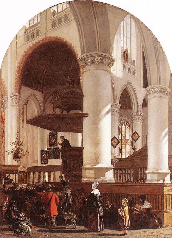 WITTE, Emanuel de Interior of the Oude Kerk at Delft during a Sermon